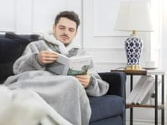 CoZy Duga XXL hoodie deka s rukavima – Siva