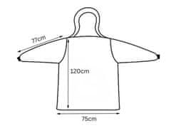 CoZy Duga XXL hoodie deka s rukavima – Siva