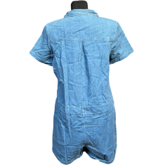 Nikcorp Ženski kombinezon s kratkim hlačama, lagan i prozračan za ljeto, udoban pamučni materijal za cjelodnevnu udobnost, plavi, 44