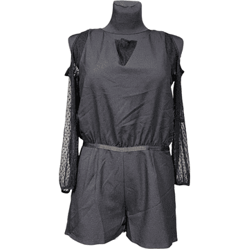 Nikcorp Ženski kombinezon s kratkim hlačama, lagan i udoban za ljeto, prozračan materijal, ležerni kroj za slobodu kretanja, crni 38