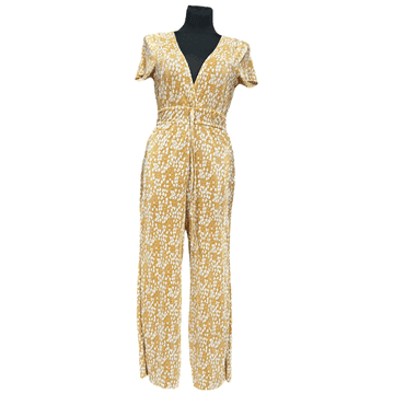 Nikcorp Ženski kombinezon kratkih rukava za ljeto, prozračan i lagan materijal, udoban široki kroj za slobodu kretanja, žuti, S