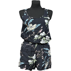 Nikcorp Ženski kombinezon s kratkim hlačama, lagan i prozračan za ljeto, udoban ležerni kroj za plažu i svaki dan, crni, vel. 36