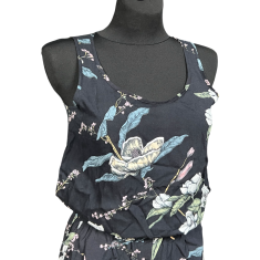 Nikcorp Ženski kombinezon s kratkim hlačama, lagan i prozračan za ljeto, udoban ležerni kroj za plažu i svaki dan, crni, vel. 36