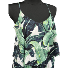 Nikcorp Ženski kombinezon s kratkim hlačama, lagan i prozračan za ljeto, udoban ležerni kroj za plažu i grad, zeleni, vel. 36