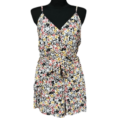 Nikcorp Ženski kombinezon s kratkim hlačama, lagan i prozračan za ljeto, ležerni kroj za slobodu kretanja, šareni, veličina M