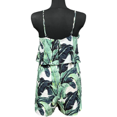 Nikcorp Ženski kombinezon s kratkim hlačama, lagan i prozračan za ljeto, udoban ležerni kroj za plažu i grad, zeleni, vel. 36