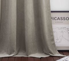 Nikcorp Zavjese za zamračivanje, set 2 kom, termoizolacijske, baršunaste, s prstenima za karniš, sivo-smeđe, 240x132 cm