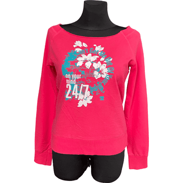 Nikcorp Ženska majica dugih rukava, udobna i prozračna, pamučna za svaki dan, klasični kroj, ležerni stil, crvena, M