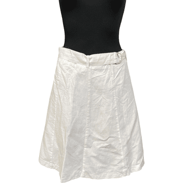 Nikcorp Midi suknja od lana i pamuka, prozračna i udobna za tople dane, elegantan kroj za svaki dan i posao, bijela, vel. 38