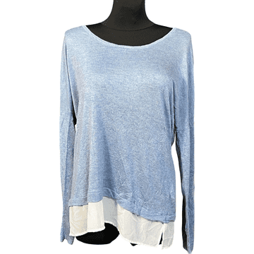 Nikcorp Ženska majica dugih rukava za cjelodnevnu udobnost, prozračna i mekana viskoza za posao i slobodno vrijeme, plava 44/46