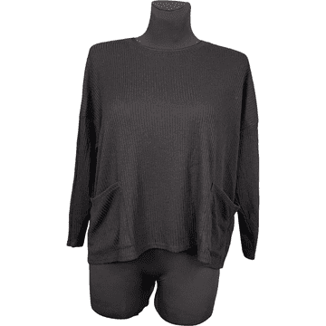 Nikcorp Ženski pulover topli i udobni, elegantan kroj za jesen i zimu, mekani materijal za svaki dan, crni, veličina M