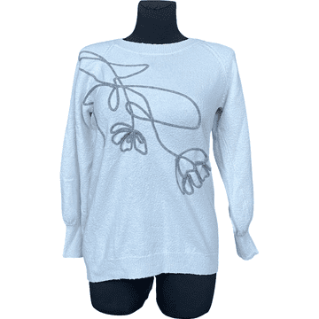 Nikcorp Ženski pulover topli i udobni, elegantni klasični kroj za jesen i zimu, mekani materijal, bijeli, veličina S