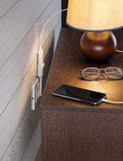 Nikcorp Adapter utičnica ultra tanki, plosnati dizajn za namještaj, 16A 2P+Z utikač na 10/16A 2P+Z utičnicu, bijeli