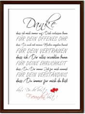 Nikcorp Plakat za najbolju prijateljicu, idealan poklon za rođendan, zidna dekoracija za spavaću sobu, art print, bijeli, 21x29,7cm A4