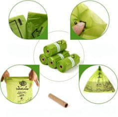 Nikcorp Ekološke vrećice za pseći izmet 120 kom, biorazgradive s mirisom lavande, čvrste i nepropusne, 23x32 cm, zelene