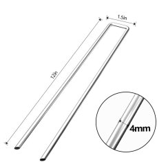 Nikcorp Pocinčana sidra za zemlju 20 kom, klinovi za pričvršćivanje folije, agrotekstila, šatora, 30 cm x 4 mm, srebrni