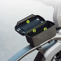 Nikcorp Biciklistička torba za ramu s magnetskim zatvaranjem, vodootporna, univerzalna montaža, džep za mobitel 6,7", 850 ml, crna