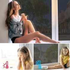 Nikcorp Zrcalna folija za prozore za zaštitu od sunca i privatnost, samoljepljiva UV zaštitna folija, toplinska izolacija, 60x400 cm