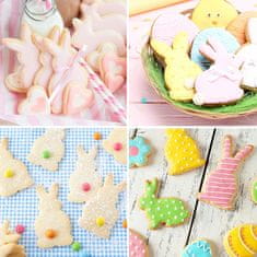 Nikcorp Veliki kalupi za uskrsne kolače od nehrđajućeg čelika, set 3 kom, za kekse i fondan, sigurni za djecu, zec, jaje, srce