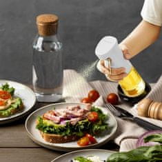 Nikcorp Stakleni raspršivač za ulje i ocat s pumpicom, protiv kapanja, za salate, roštilj i fritezu na vrući zrak, 240 ml, Bijeli