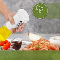 Nikcorp Stakleni raspršivač za ulje i ocat s pumpicom, protiv kapanja, za salate, roštilj i fritezu na vrući zrak, 240 ml, Bijeli