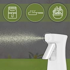 Nikcorp Stakleni raspršivač za ulje i ocat s pumpicom, protiv kapanja, za salate, roštilj i fritezu na vrući zrak, 240 ml, Bijeli