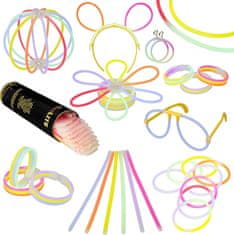 Nikcorp Svjetleći štapići set 100 komada, super svijetli i dugotrajni za zabave, narukvice i naočale, raznobojni, 20 cm