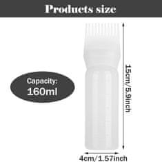 Nikcorp Bočica s aplikatorom za ulje za kosu, precizno nanošenje boje i regeneratora, s češljem za korijen i mjernom skalom, 160 ml