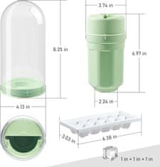 Nikcorp Posuda za led u obliku čaše za jednostavno pravljenje kockica leda, s poklopcem, od polipropilena, zelena, 21 cm
