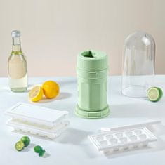 Nikcorp Posuda za led u obliku čaše za jednostavno pravljenje kockica leda, s poklopcem, od polipropilena, zelena, 21 cm