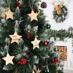 Nikcorp Drvene Božićne Zvijezde za Ukrašavanje 36 kom, Kreativni DIY Set za Bojanje s 4 Markera i Jutenom Špagom za Jelku