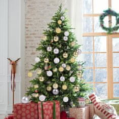 Nikcorp Kuglice za bor, nelomljive, set 20 kom, za sigurno ukrašavanje s djecom, zlatne, srebrne i bijele, 6 cm