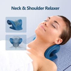 Nikcorp Jastuk za istezanje vrata kiropraktički, ergonomski za opuštanje i ublažavanje boli, korekcija kralježnice, tamnoplavi