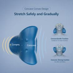 Nikcorp Jastuk za istezanje vrata kiropraktički, ergonomski za opuštanje i ublažavanje boli, korekcija kralježnice, tamnoplavi
