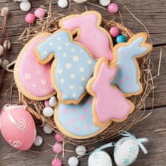 Nikcorp Kalupi za uskrsne kekse, set 4 komada, nehrđajući čelik, sigurni za djecu, oblici zec i jaje, za kolače i fondan, 12.5/8.5/6.5/8 cm