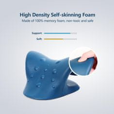 Nikcorp Jastuk za istezanje vrata kiropraktički, ergonomski za opuštanje i ublažavanje boli, korekcija kralježnice, tamnoplavi