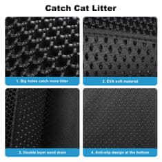 Nikcorp Podloga za mačji WC, dvoslojna, vodootporna, protuklizna, hvata pijesak, EVA pjena, 60x45 cm, crna