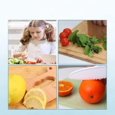 Nikcorp Set 5 dječjih kuhinjskih noževa za sigurno učenje kuhanja, plastični i drveni nož za djecu od 2 godine, razne boje
