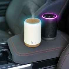 Nikcorp Prijenosni difuzor eteričnih ulja za auto, bezvodni USB ovlaživač zraka s baterijom, 7 LED boja i timer, crni 10ml