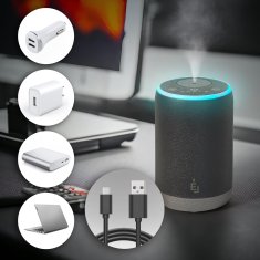 Nikcorp Prijenosni difuzor eteričnih ulja za auto, bezvodni USB ovlaživač zraka s baterijom, 7 LED boja i timer, crni 10ml