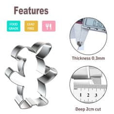 Nikcorp Set kalupa za uskrsne kekse, 7 komada, nehrđajući čelik, za kolače, fondan i dekoracije, sigurno za djecu, razni oblici