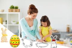 Nikcorp Set kalupa za uskrsne kekse, 7 komada, nehrđajući čelik, za kolače, fondan i dekoracije, sigurno za djecu, razni oblici