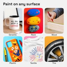 Nikcorp Uljni markeri set 5 komada, permanentni i vodootporni za drvo, staklo, kamen, metal, plastiku, s vrhom 3 mm, višebojni