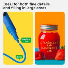 Nikcorp Uljni markeri set 5 komada, permanentni i vodootporni za drvo, staklo, kamen, metal, plastiku, s vrhom 3 mm, višebojni