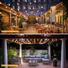 Nikcorp Solarni LED svjetlosni lanac 9m s daljinskim upravljačem, USB punjenje, vodootporan za vrt, terasu, 8 načina rada, toplo bijelo svjetlo