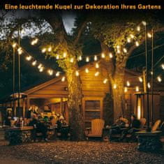 Nikcorp Solarni LED svjetlosni lanac 9m s daljinskim upravljačem, USB punjenje, vodootporan za vrt, terasu, 8 načina rada, toplo bijelo svjetlo