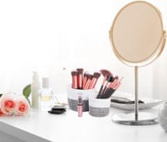 Nikcorp Organizator za stol, set od 2 komada, pamučne košare za pohranu, ručno pletene, boho stil, bijela i siva, 9,5x11cm i 7,5x8cm