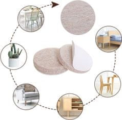 Nikcorp Filcani podlošci za namještaj 56 kom, samoljepljivi štitnici za zaštitu poda od ogrebotina, bež i sivi, okrugli i kvadratni