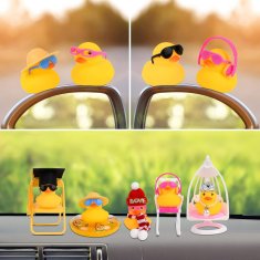 Nikcorp Gumene patkice za auto, 5 komada, smiješni ukras za kontrolnu ploču, antistres igračka sa zvukom, žute, 5-7 cm