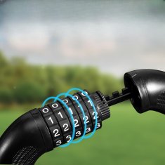 Nikcorp Lanac za zaključavanje bicikla, 90 cm, 5-znamenkasta šifra, zaštita od krađe, čelični lanac 7mm s najlonskom navlakom